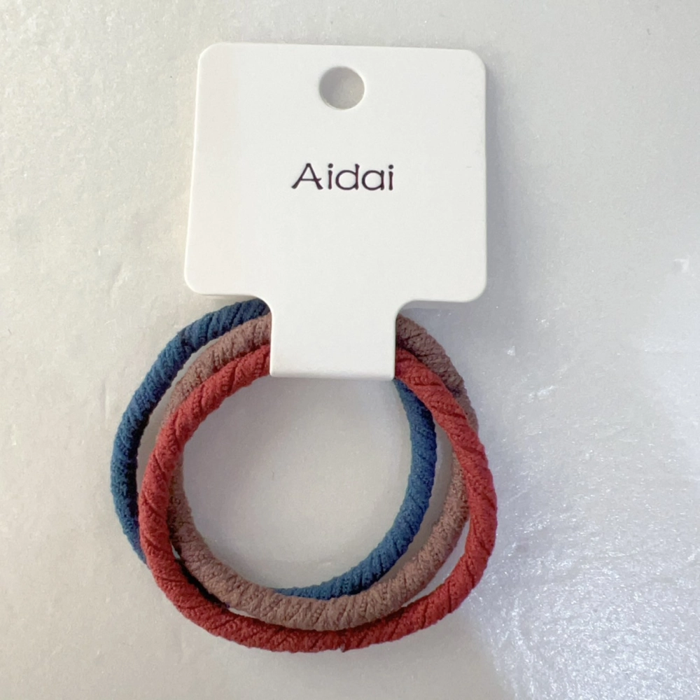 AIdAI緩緩溫柔髮束3入-線圈-酒紅藍咖