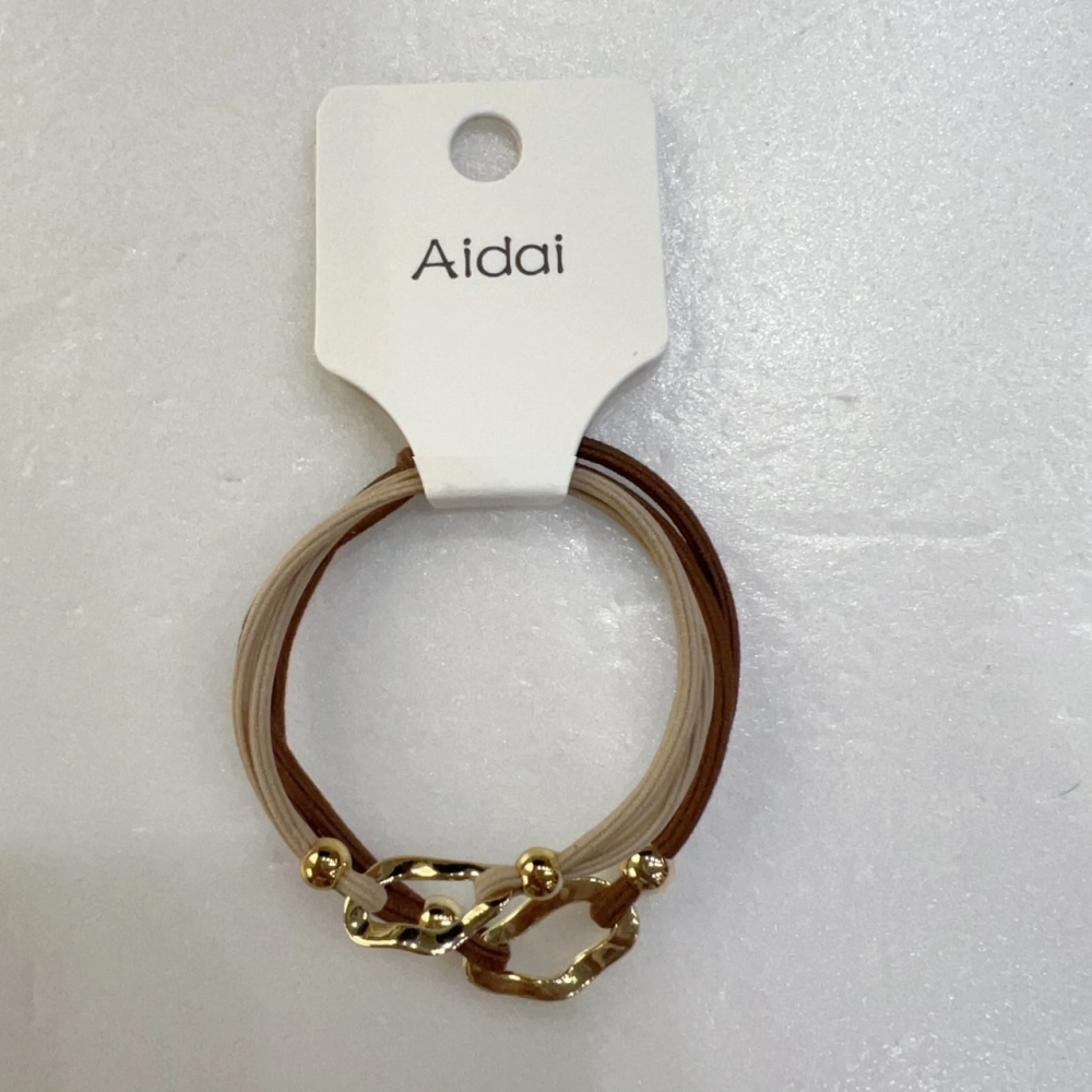 AIdAI雍容簡約髮束2入-金環扣-暮茶棕