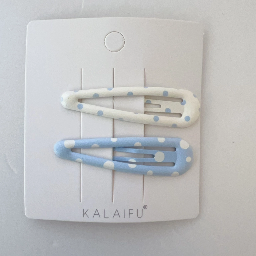 KALAIFU繪．BB夾2入-水滴-藍點點