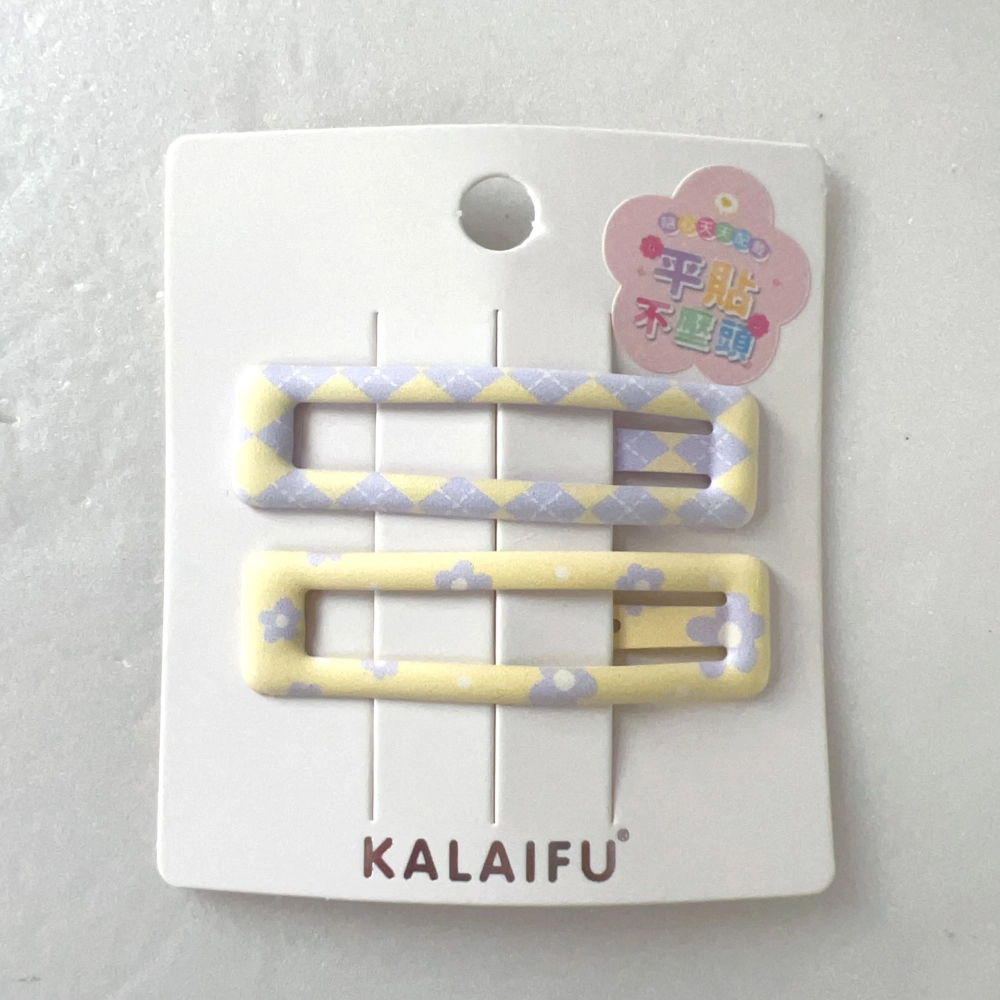 KALAIFU繪．BB夾2入-方-黃紫小花