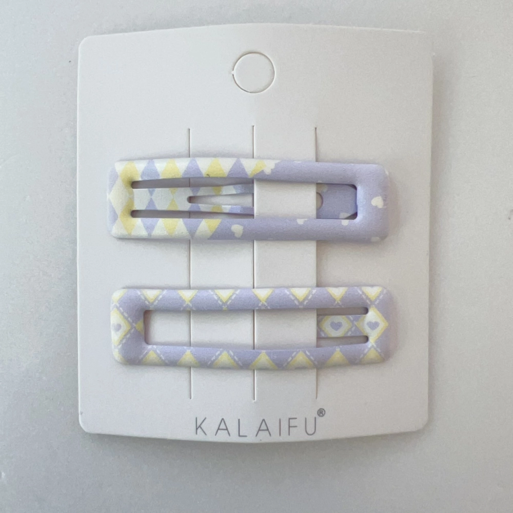 KALAIFU繪．BB夾2入-方-紫菱格