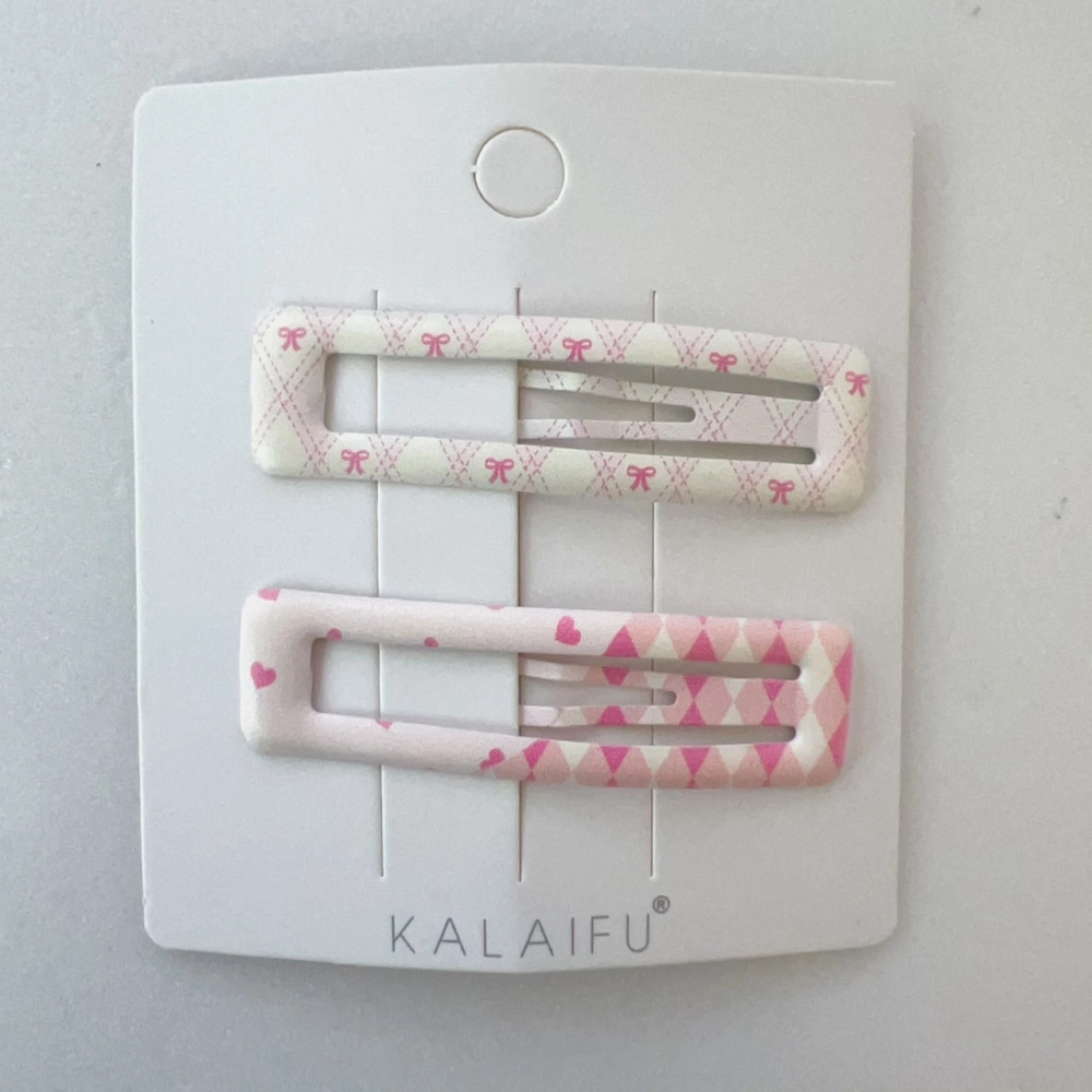 KALAIFU繪．BB夾2入-方-粉蝴蝶結