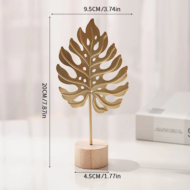 北歐風 簡約創意金屬龜背芋擺飾 家居裝飾品電視櫃臥室桌面工藝品擺設 台灣出貨