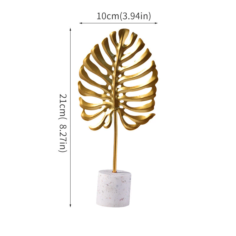 北歐風 簡約創意金屬龜背芋擺飾 家居裝飾品電視櫃臥室桌面工藝品擺設 台灣出貨