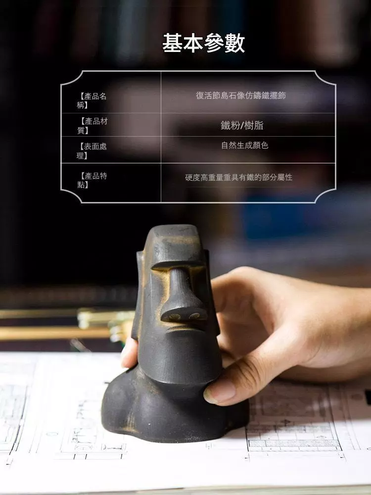 北歐風 工業風創意紙鎮 復活節島石像工藝品小擺件 純手工桌面裝飾擺件 台灣出貨