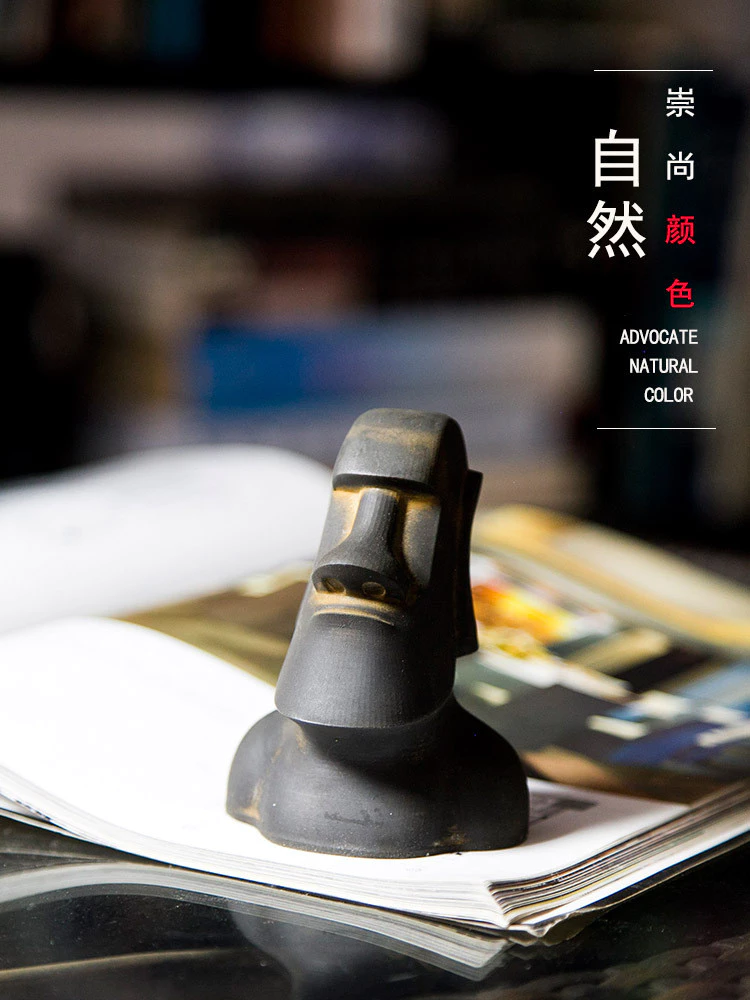 北歐風 工業風創意紙鎮 復活節島石像工藝品小擺件 純手工桌面裝飾擺件 台灣出貨