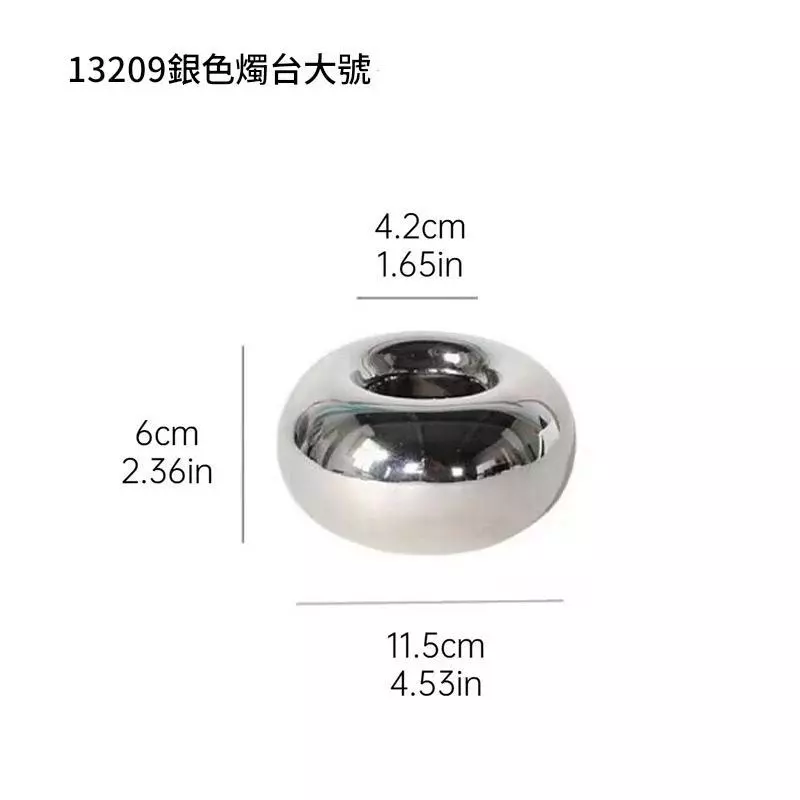 簡約ins銀色圓陶瓷燭台擺飾 餐桌亮點裝飾擺飾現 活動蠟燭台 台灣出貨