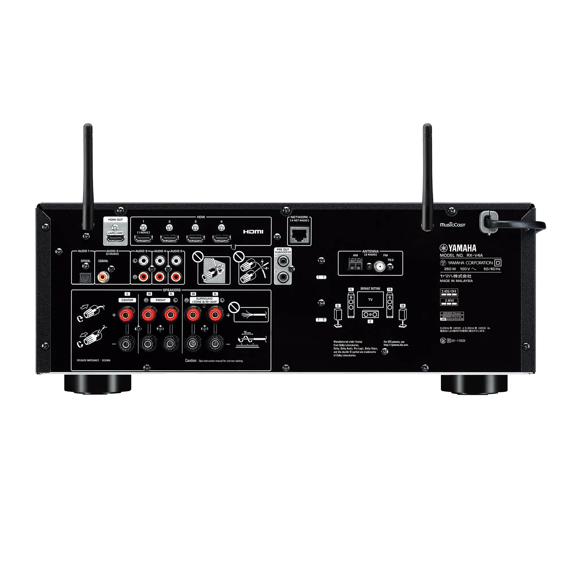 YAMAHA RX-V4A 5.1聲道 AV環繞擴大機