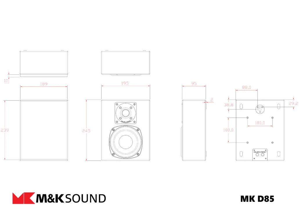 丹麥M&K SOUND D85  薄型壁掛式喇叭 單支(箱) 請來電洽詢
