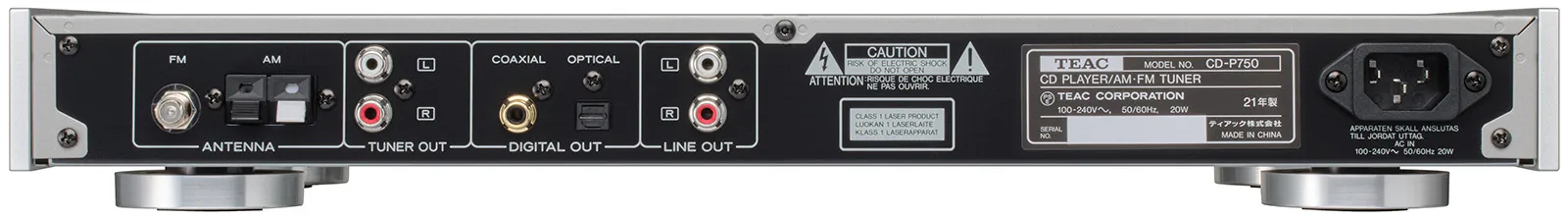日本TEAC CD-P750 超薄吸入式 CD錄音播放器  AM/FM/藍牙/CD/SD/USB