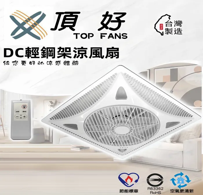台灣製 頂好 DC省電 14吋 循環扇 涼風扇 附遙控器 輕鋼架空調風扇 DH-1401C 全電壓