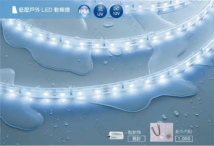 舞光3528低壓戶外LED軟條燈 (白光/黃光)D-35WO12V4 驅動器另購，一捆五米