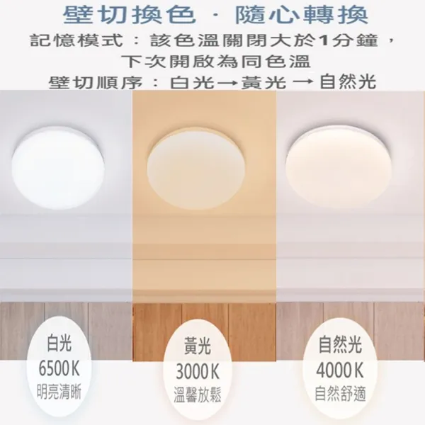 舞光雲朵 LED 50W 3段壁切調光吸頂燈 超薄設計 附快速接頭 LED-CEN50SW
