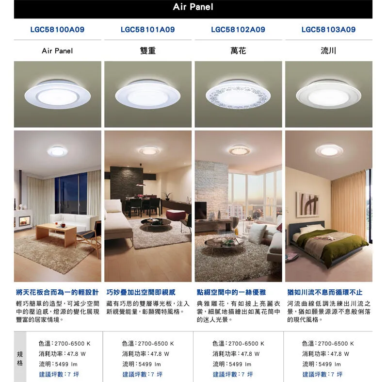國際牌LED 47.8W 流川調光色吸頂燈 保固五年 LGC58103A09 
