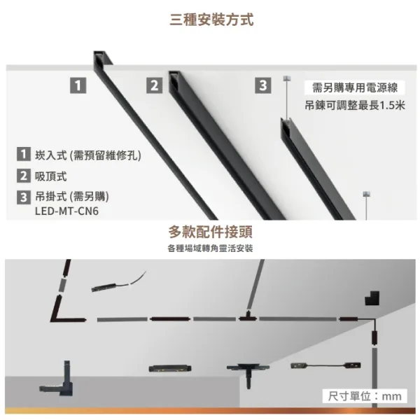 舞光 LED 達文西磁吸式吊燈 6W長筒D-MTPL6/5W圓錐D-MTPC5 自然光/黃光