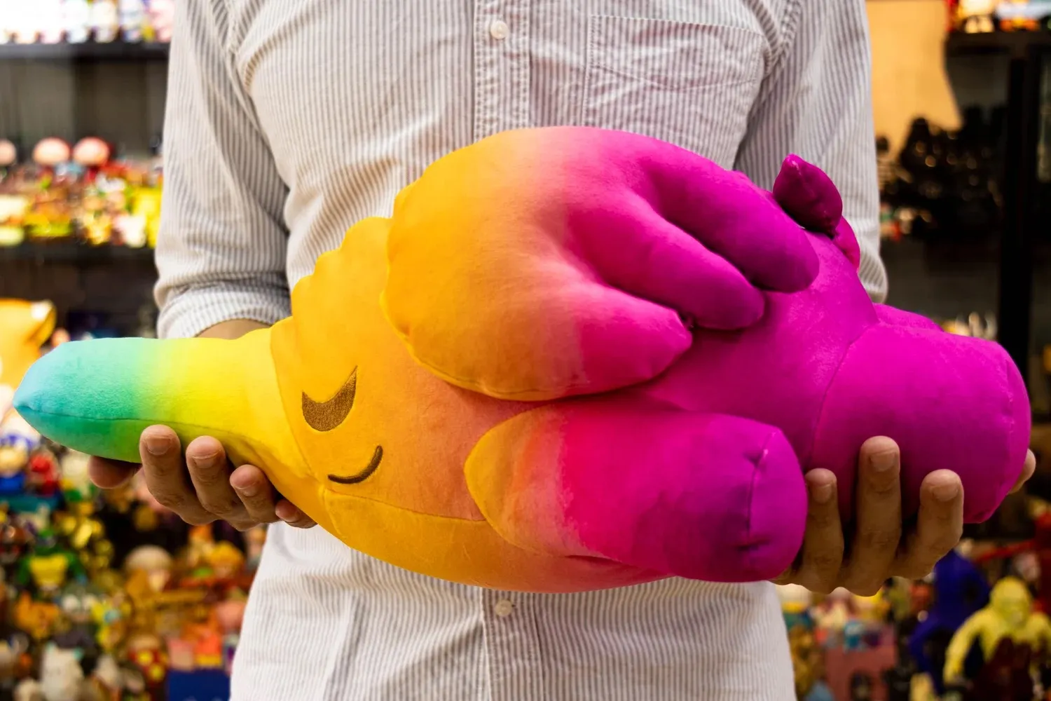 SLEEPING ELFIE  RAINBOW PLUSH  CUSHION