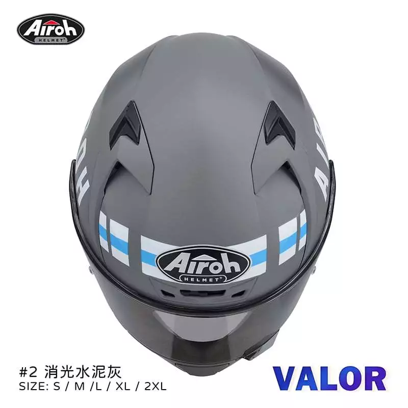 Airoh Valor #2 消光水泥灰 輕量化 全罩 安全帽 亞洲版 總代理 公司貨