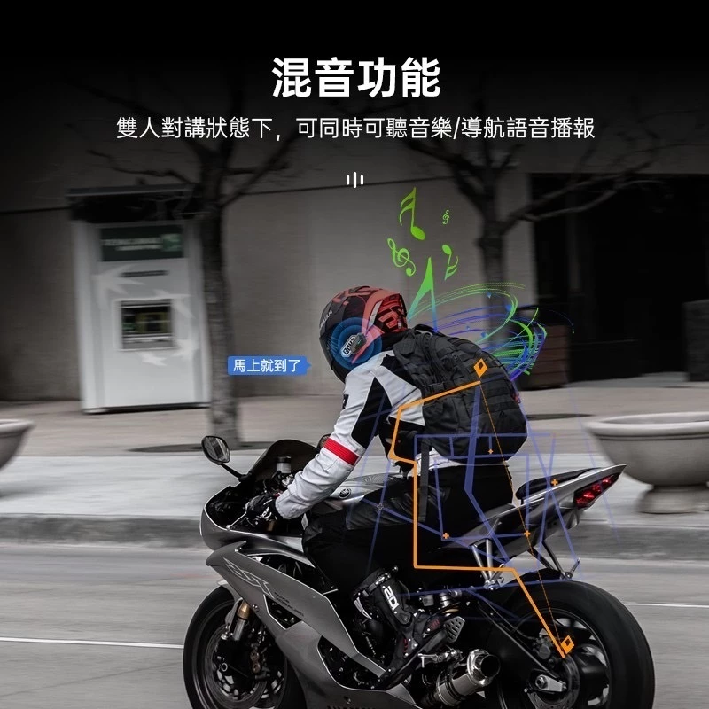 id221 MOTO A2 Pro 安全帽藍芽耳機 高音質 高電量 混音功能 前後對講 中英文提示 現貨
