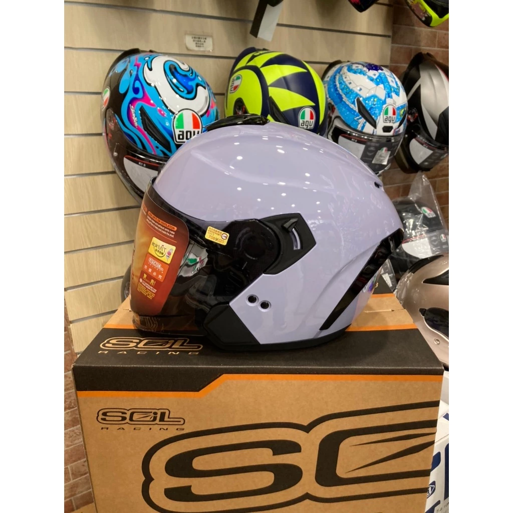 SOL SO-14 素色 半罩式安全帽 SO14 通勤帽 快拆式鏡片 內墨鏡 金屬排齒扣 眼鏡溝