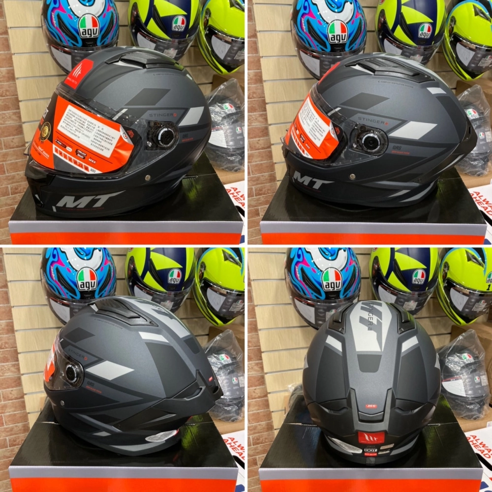 西班牙 MT STINGER-2 ST2 毒刺2 黑灰 消光 全罩 安全帽 進口帽 亞版 公司貨