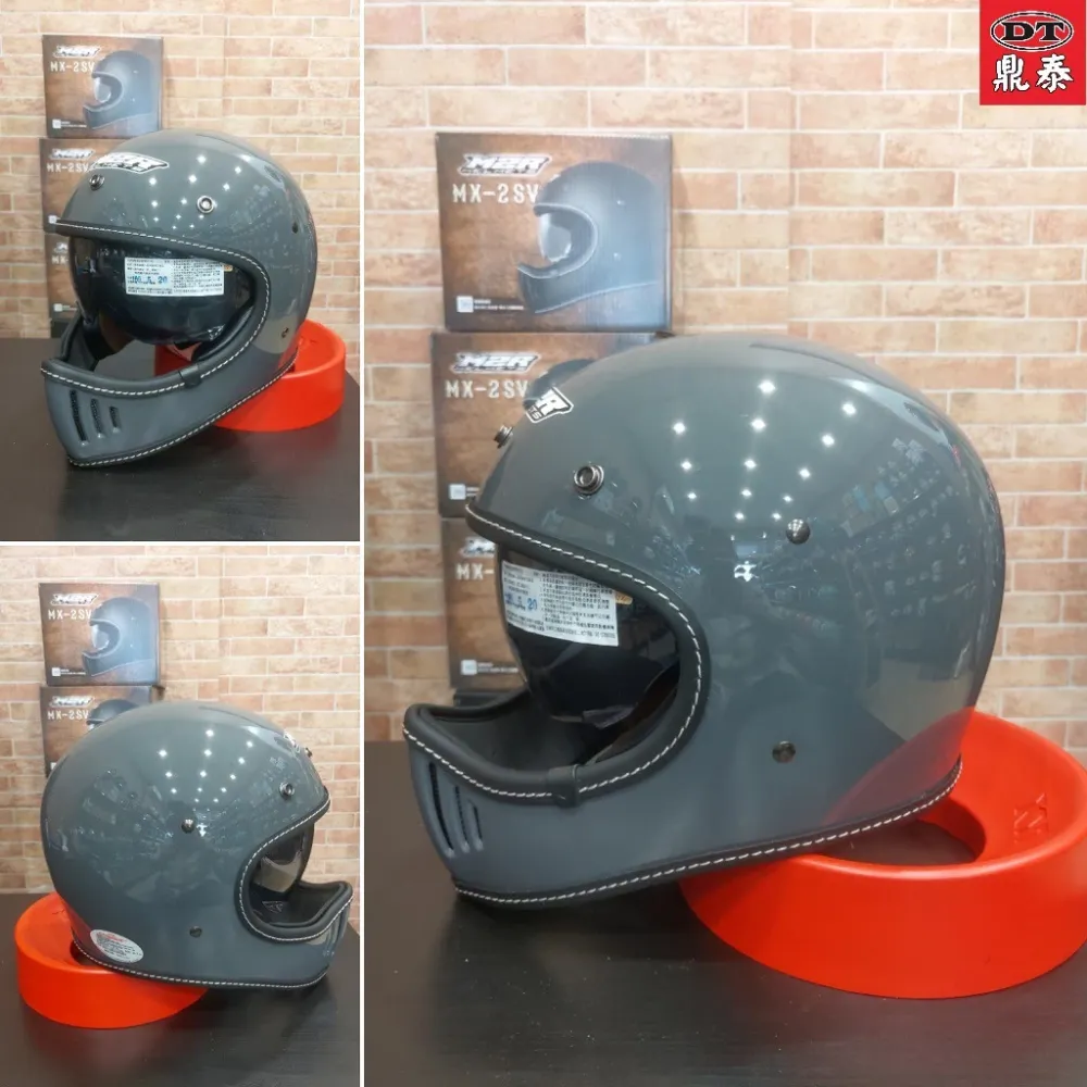  M2R MX-2 SV 水泥灰 超輕量 山車帽 復古 越野帽 全罩帽 安全帽 內藏墨鏡