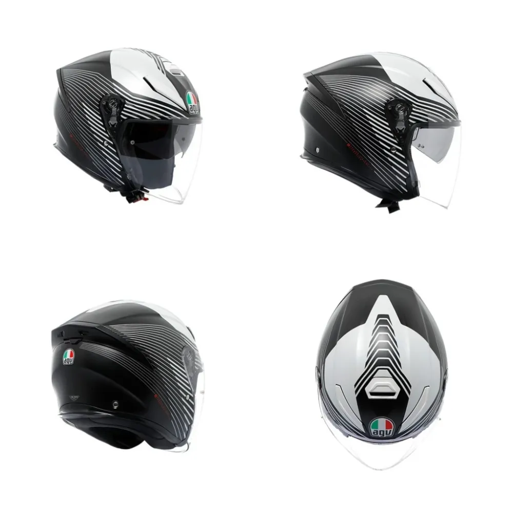 AGV K5 JET EVO CONTROL 消光黑白 3/4半罩 內墨片 金屬排扣 亞版 公司貨 現貨