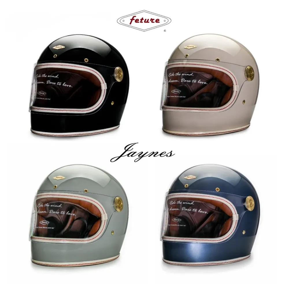 FETURE 飛喬 JAYNES 傑尼斯 樂高帽 復古帽 全罩式 安全帽 白皮邊
