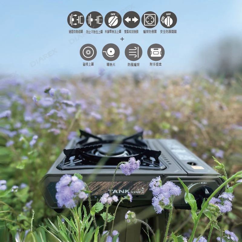 領航家PRO KAMPING TANK高功率瓦斯爐II代-軍綠色X-4000II「EcoCAMP艾科戶外」