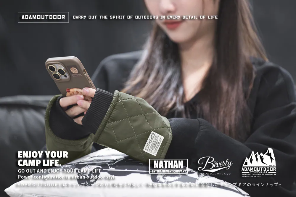 ADAMOUTDOOR｜USB急速加熱暖手套 黑