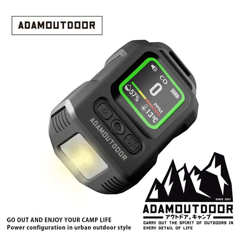 ADAMOUTDOOR｜攜帶式一氧化碳偵測警報器 黑【現貨】