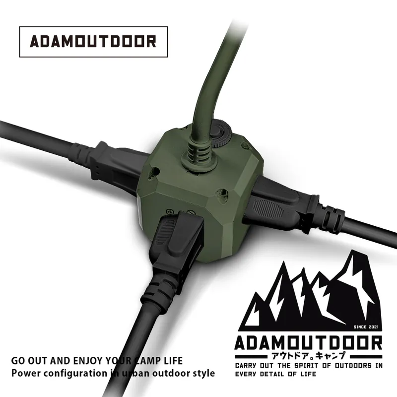 ADAMOUTDOOR｜極限方塊PD氮化鎵35W多功能USB延長線 軍用綠