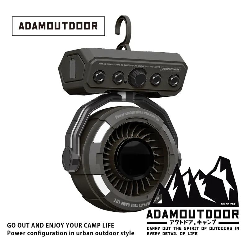 ADAMOUTDOOR｜無線DC充電式擺頭循環扇 黑色