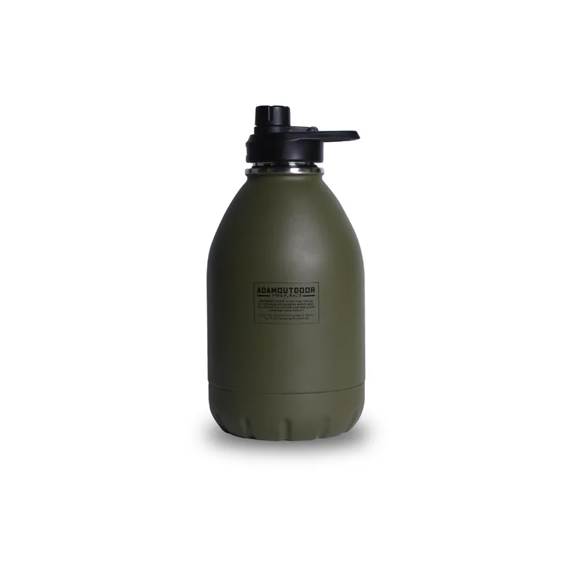 ADAMOUTDOOR｜304不銹鋼雙層砲彈瓶 軍綠色