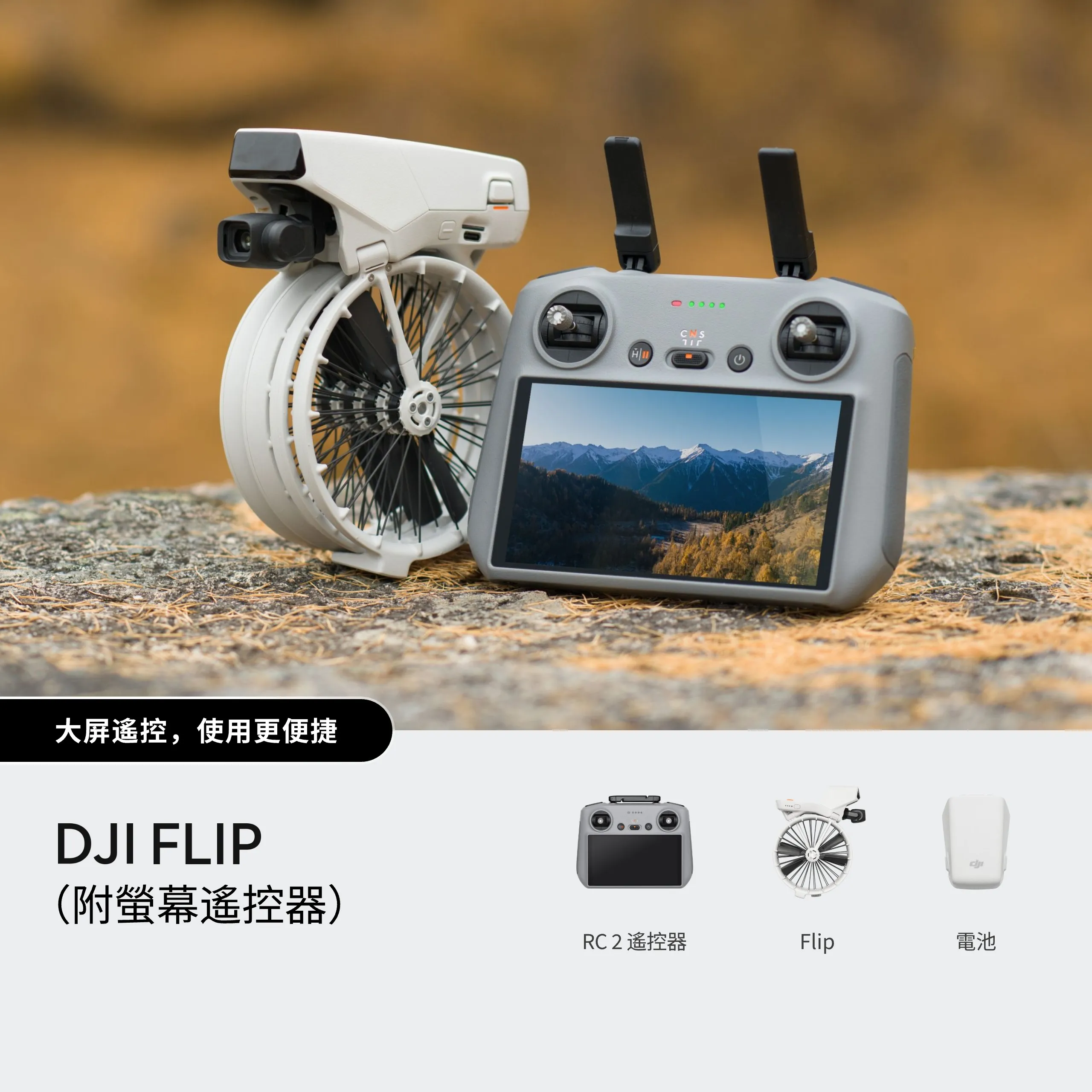 DJI Flip（附螢幕遙控器） ｜航拍無人機