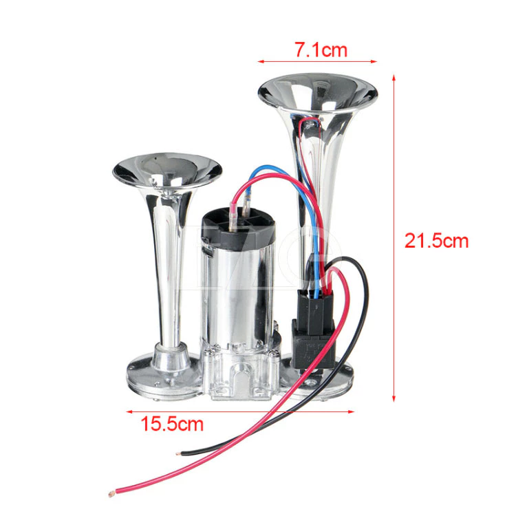 【高總裁LED 】台灣現貨 迷你風筒喇叭 12V24V 雙管 附繼電器 電喇叭 氣喇叭 氣壓 電動 AIR喇叭 船笛