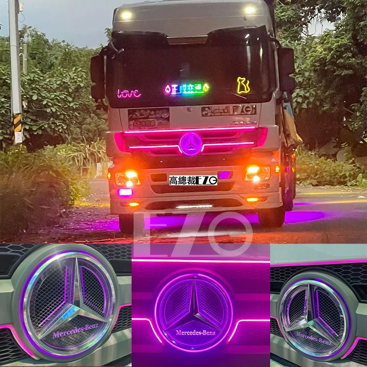 【高總裁LED 】台灣現貨 賓士 LED車標 壓克力 不含電鍍殼 24V led燈 單色 防水 客製化