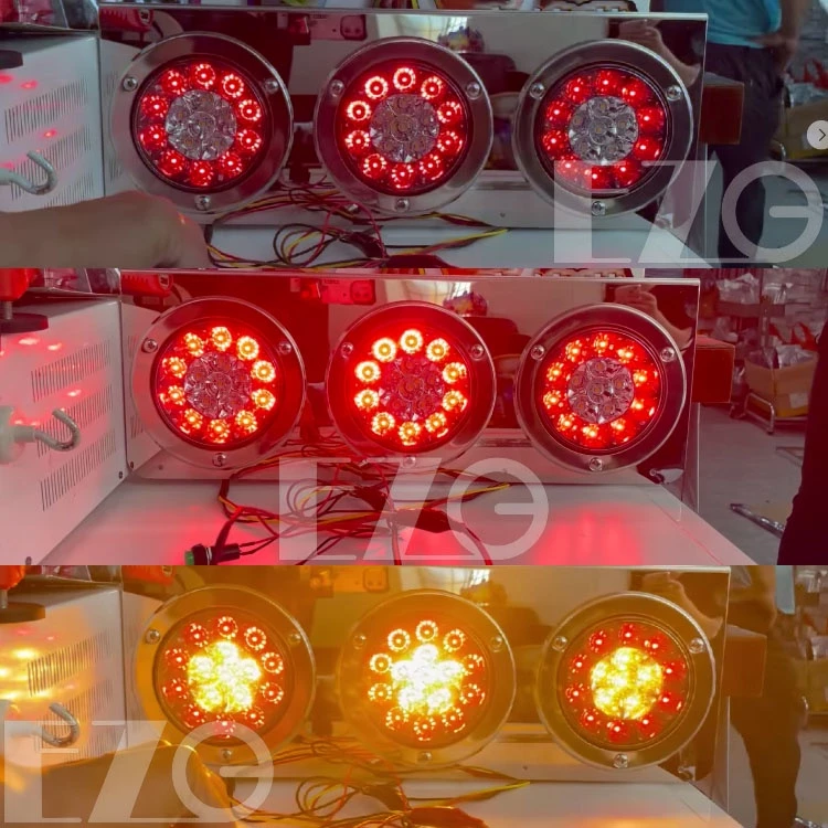 【高總裁LED 】台灣現貨 16LED 4吋不鏽鋼圈雙色尾燈 燻黑 12~24V 防水煞車燈 方向燈 警示燈 雙色燈
