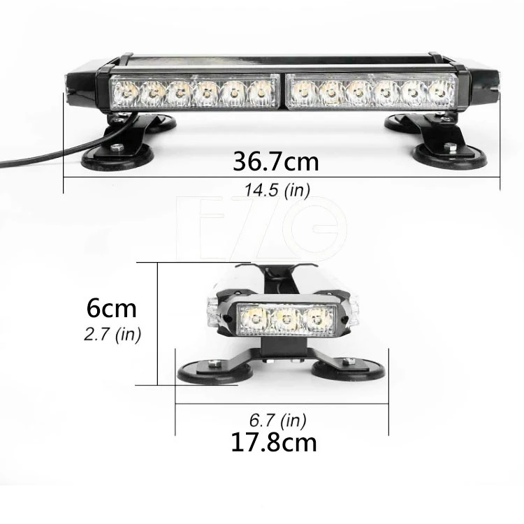 【高總裁LED 】台灣現貨 30LED中排警示燈 黃光 7種變換 12~24V 爆閃燈 防水 強力磁鐵吸頂 車頂燈