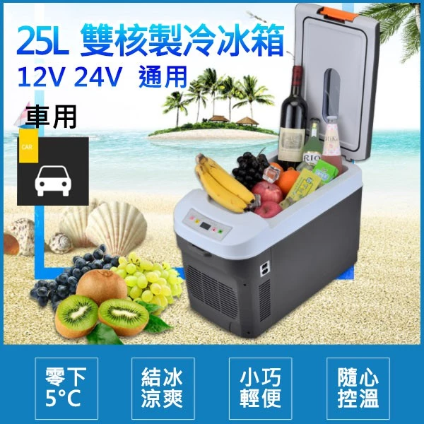 【高總裁LED 】台灣現貨 車用行動冰箱 25L 20L 雙核心製冷冰箱 12~24V 冷暖兩用 大容量 車充