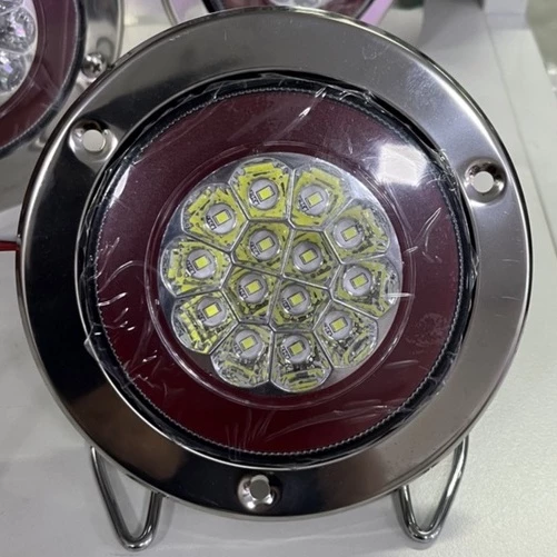 【高總裁LED 】台灣現貨 24V 不鏽鋼圈導光 雙色尾燈 4吋 防水 圓形尾燈 煞車燈 方向燈 小燈 警示燈 雙色燈