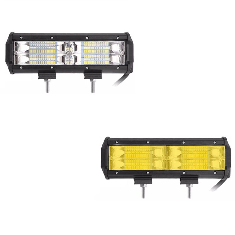 【高總裁LED 】台灣現貨 144W雙排工作燈黃光 白光 防水 12V 24V 照明   照輪 照地 探照燈