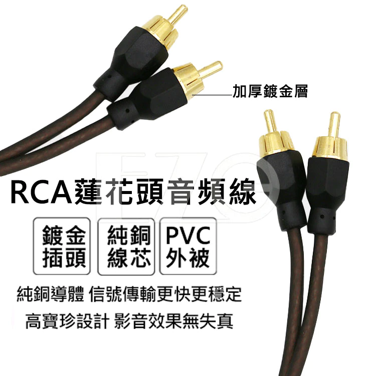 【高總裁LED 】台灣現貨 蓮花頭音頻線2RCA 3米 5米 音源線 喇叭線 鍍金純铜線 信號線 電視 音響改裝