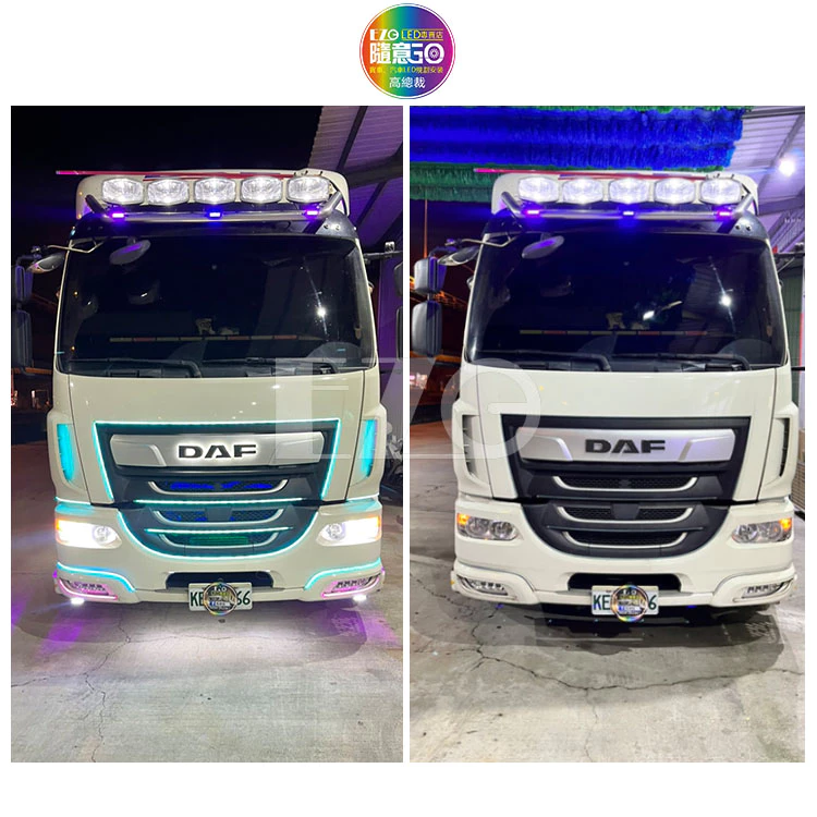 【高總裁LED 】台灣現貨 DAF 達富 六期 18頓 車標 原廠直上 電雕 壓克力 不含電鍍殼 24V 單色 防水