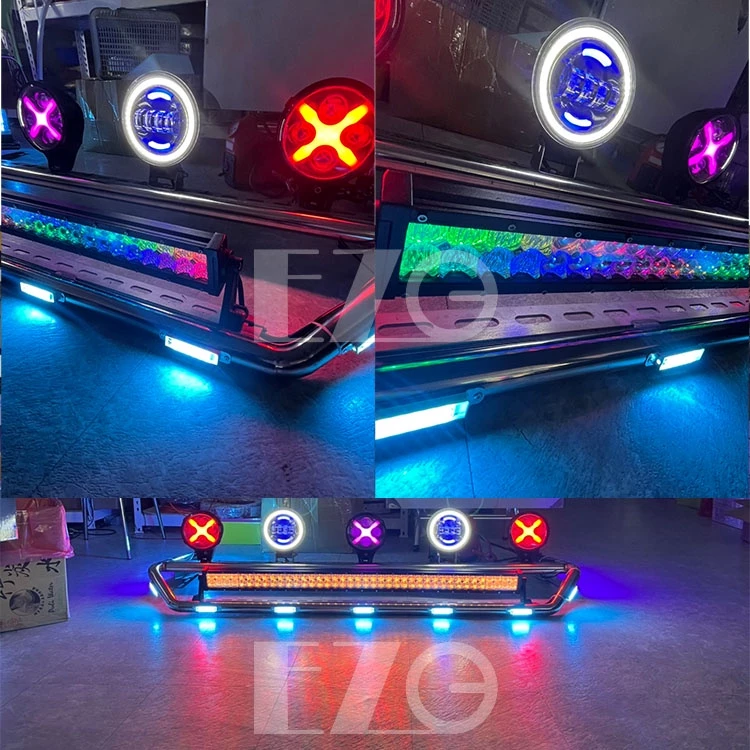 【高總裁LED 】台灣現貨 幻彩長條燈 遙控款 12V24V 防水 照明燈 爆閃 單色 呼吸 探照燈 車頂燈 幻彩 改裝