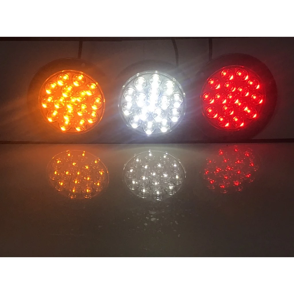 【高總裁LED 】台灣現貨 16ELD 4吋不鏽鋼圈單色尾燈 薄款 24V 防水 圓形尾燈 煞車燈 方向燈 小燈 警示燈