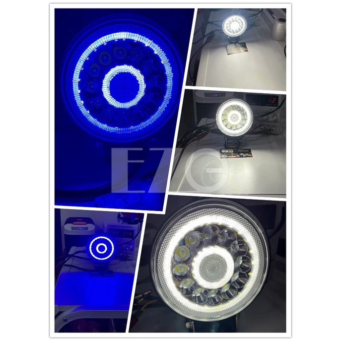 【高總裁LED 】台灣現貨 LED 36W 雙光圈 圓形工作燈 聚光 散光 1224V 12燈珠 彩色燈 照明燈 工作燈