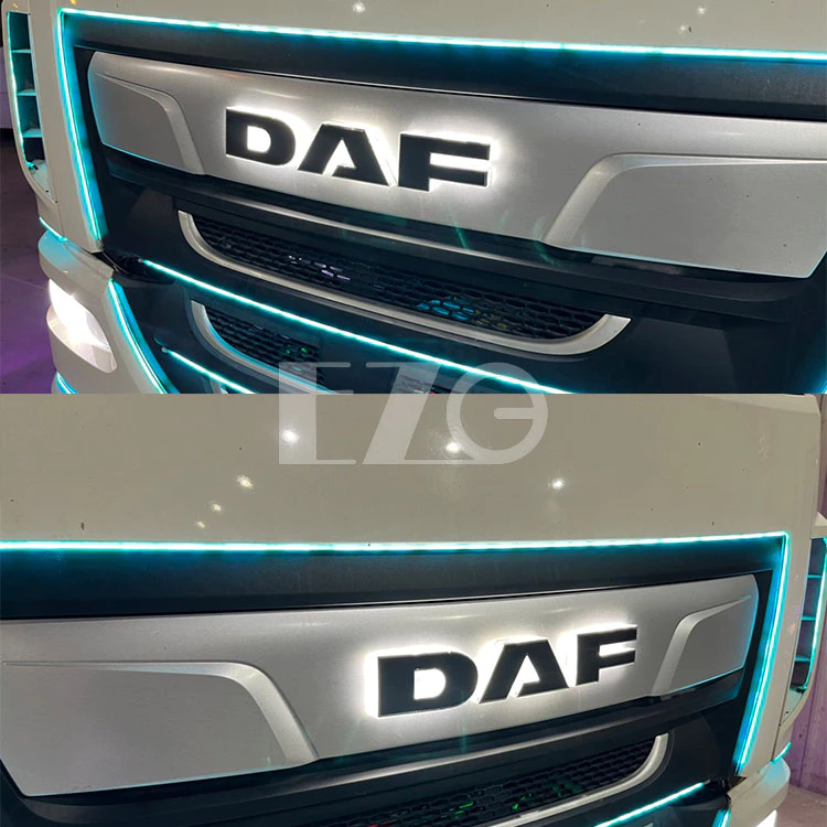 【高總裁LED 】台灣現貨 DAF 達富 六期 18頓 車標 原廠直上 電雕 壓克力 不含電鍍殼 24V 單色 防水