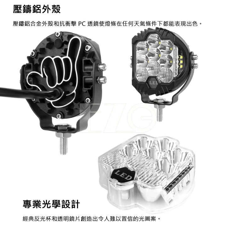 30W雙色工作燈 小六 12~24V 【高總裁LED 】台灣現貨 防水 3英寸 LED 側面發光照明 琥珀色天使眼 照明