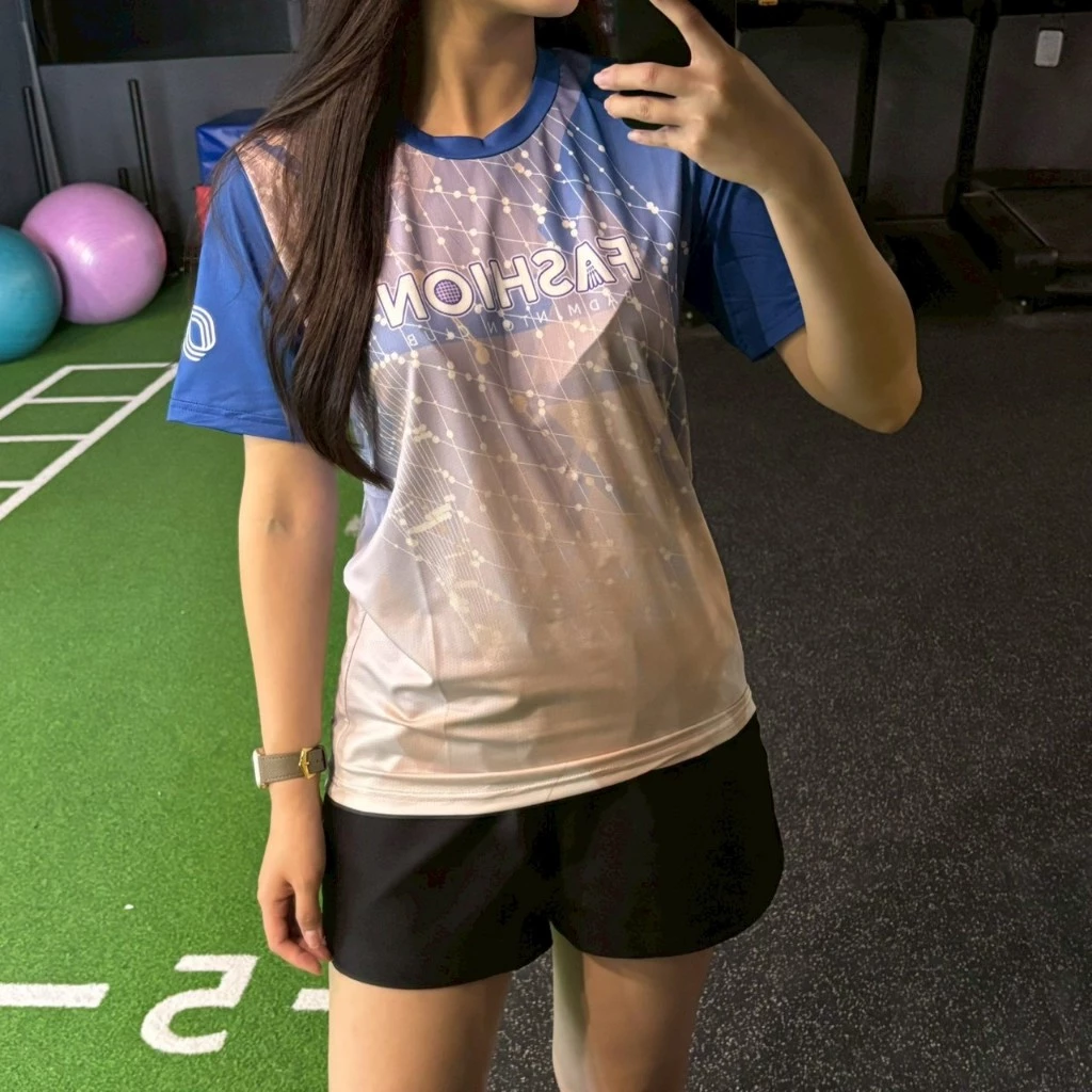 〔飛迅羽球仁德館〕飛迅FASHION T 藍色 粉膚色