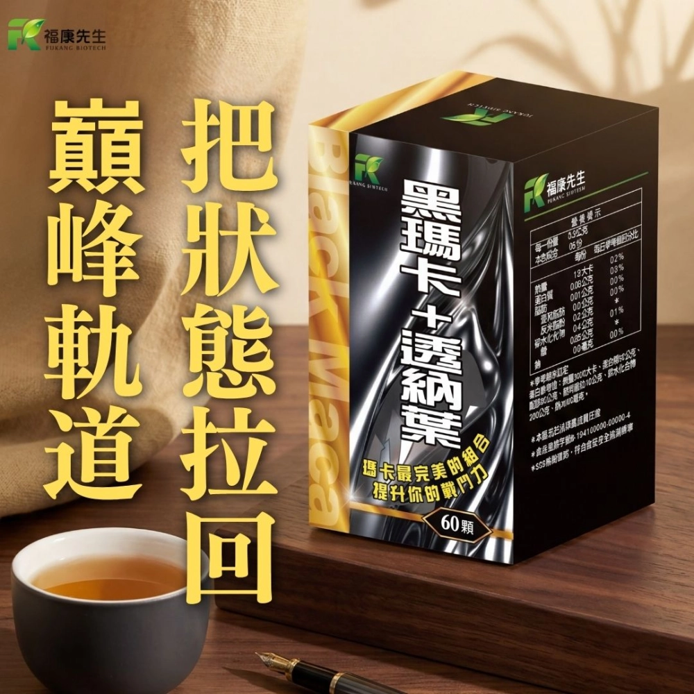 【福康先生】-黑瑪卡+透納葉 <強勁配方> (60顆/瓶)